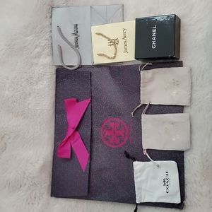 Luxury Chanel, Tory Burch, Coach, Kendra Scott Packaging and Dustbag Bundle